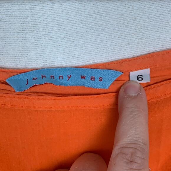 Johnny Was women's size 6 small skirt orange vintage USA embroidered floral - Picture 2 of 10